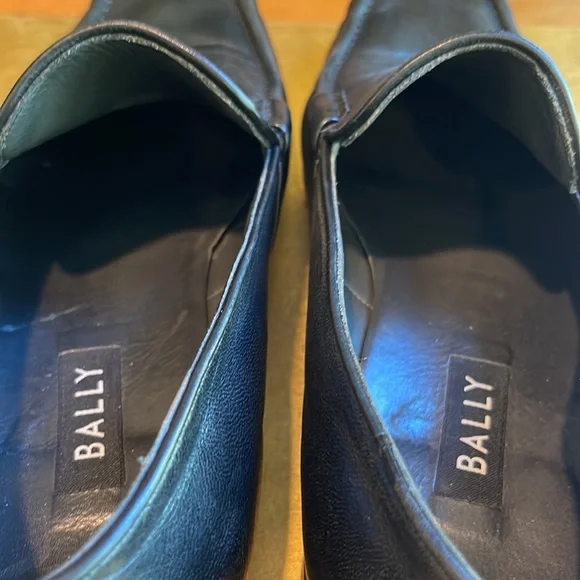 Bally Arcon Slip-On Black Lambskin Leather Loafers